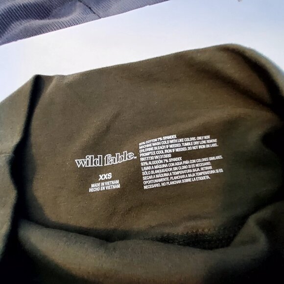 Wild Fable Olive Green Flare cut for added style Pants XXS Cotton Spandex Blend - Picture 5 of 8